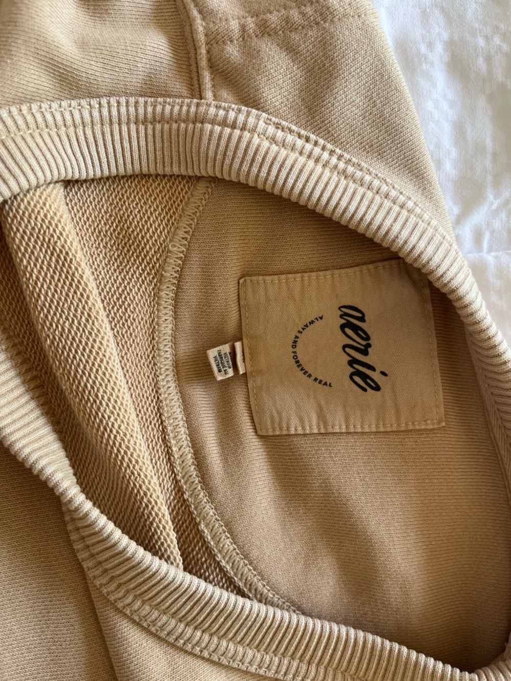 Aerie Women's Tan Oversized Crewneck Sweatshirt, 2X Plus Size - Picture 8 of 16